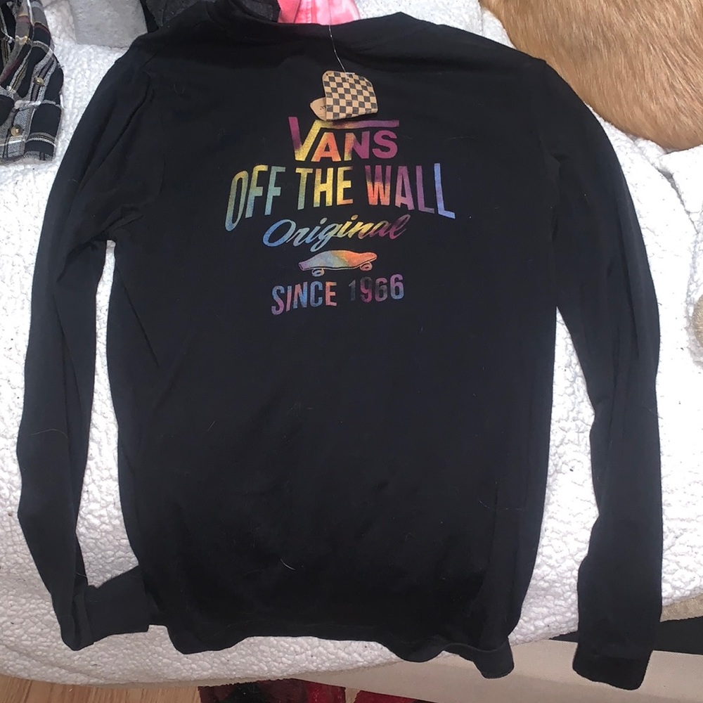 Vans tye dye lettering black long sleeve. NWT
